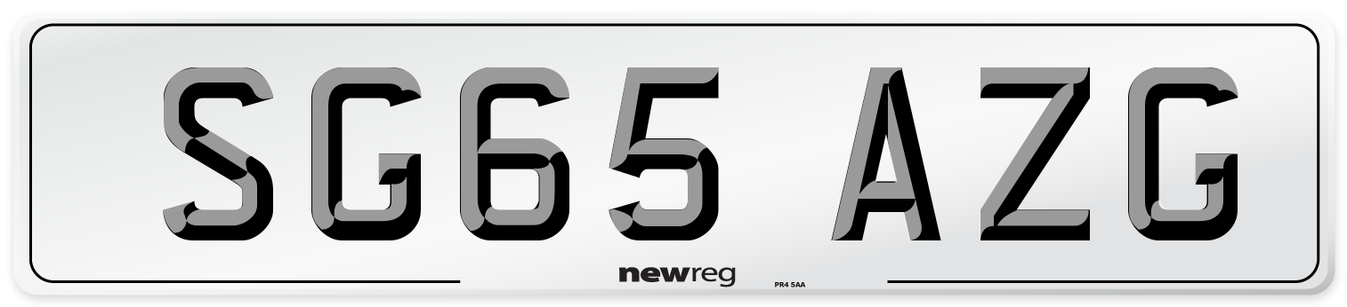 SG65 AZG Number Plate from New Reg